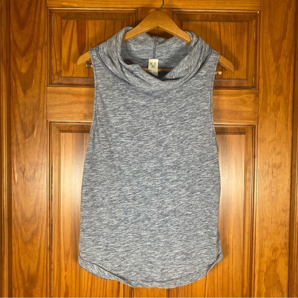 Free People We The Free Heathered Gray Free Summer Thing Cowl Neck Tank Top - Picture 2 of 8